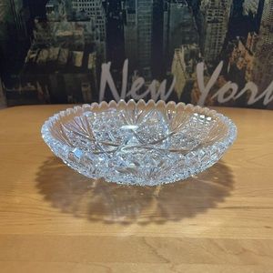 Vintage Saw Tooth Crystal Candy Dish 5 1/2” Diameter